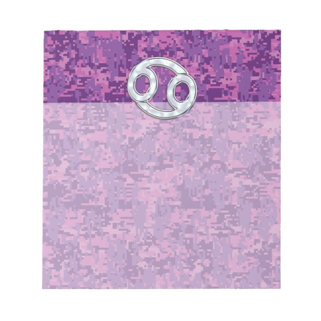 Perle wie Krebs Zodiac Sign auf der digitalen Camo Notizblock (Vorderseite)