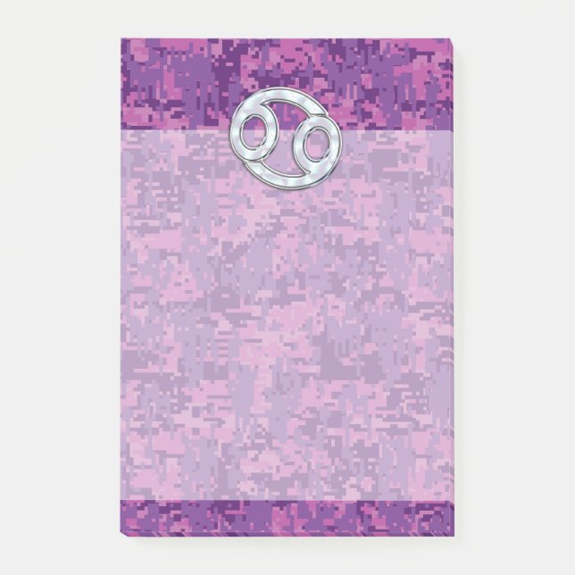 Perle wie Krebs Zodiac Sign auf der digitalen Camo Post-it Klebezettel (Vorderseite)
