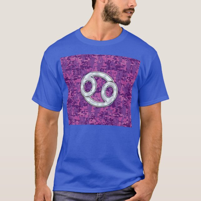 Perle wie Krebs Zodiac Sign auf der digitalen Camo T-Shirt (Vorderseite)