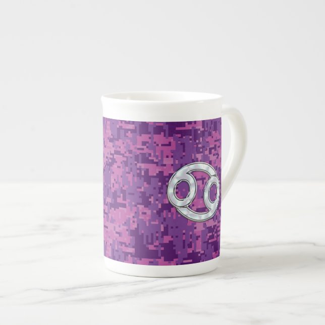 Perle wie Krebs Zodiac Symbol auf der digitalen Ca Prozellantasse (Vorderseite Rechts)