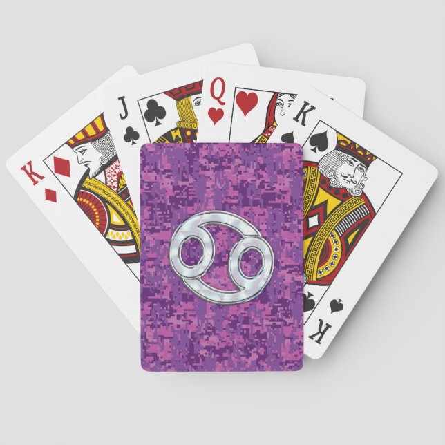 Perle wie Krebs Zodiac Symbol auf der digitalen Ca Spielkarten (Rückseite)