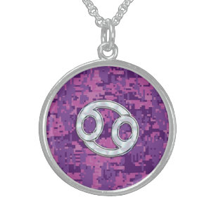 Perle wie Krebs Zodiac Symbol auf der digitalen Ca Sterling Silberkette