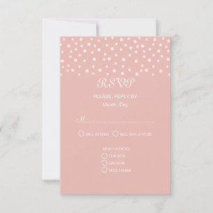 Perlen auf Rose Goldhochzeit RSVP Karte