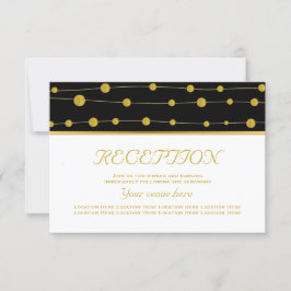 Perlen aus schwarzem Gold Moderne Hochzeitsempfang Einladung