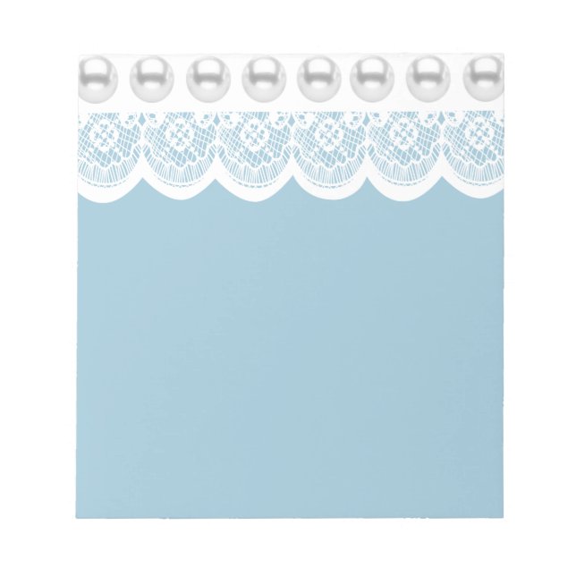 Perlen aus Weißen Spitzen und Imitaten Notizblock (Vorderseite)