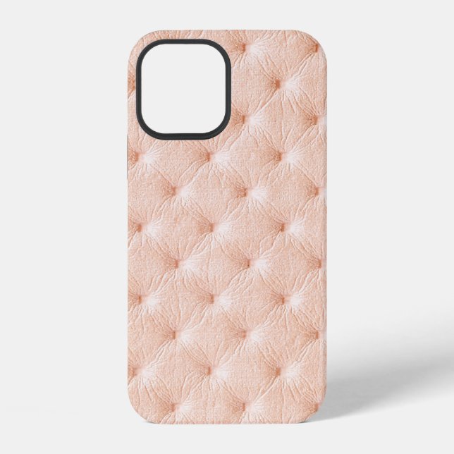 Perlen-Beige-Lederstruktur iPhone 12 Hülle (Rückseite)