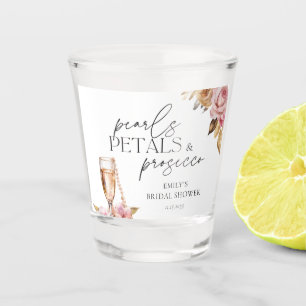Perlen Blüten & Prosecco Florale Brautparty Schnapsglas