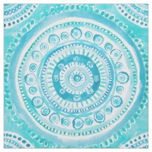 PERLEN des KLUGHEIT Meerjungfrau-Mandala-Aquarells Stoff