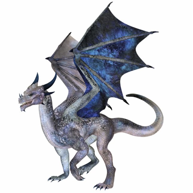 Perlen-Drache Freistehende Fotoskulptur (Vorne)