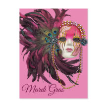 Perlen, Federn und Mardi Gras Maske