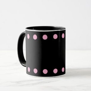 Perlen-Kakao- und Kaffeetasse (Schwarz & Rosa)