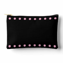 Perlen-Kosmetiktasche (Schwarz & Pink)