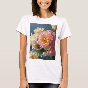Perlen mit rosa Blume T-Shirt