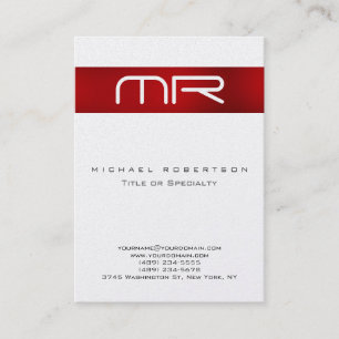 Perlen Modern Monogramm Rot Weiß Visitenkarte