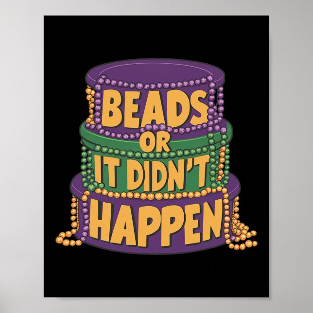 Perlen oder es passierte nicht Mardi Gras Funny Pa Poster (Vorne)