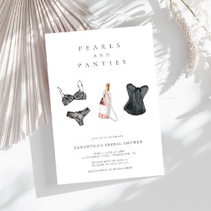 Perlen & Panties Modernes Brautparty Einladung