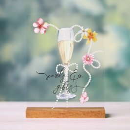 Perlen, Petalen + Prosecco | Duschkarten und Gesch Acrylschild
