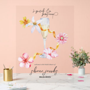 Perlen, Petalen und Prosecco Petals Welcome Sign Acrylschild
