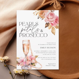 Perlen Petals & Prosecco Brautparty Einladung