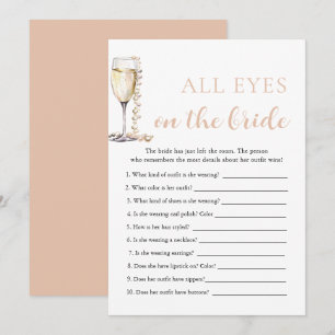 Perlen & Prosecco Alle Augen auf dem Bride Spiel Einladung