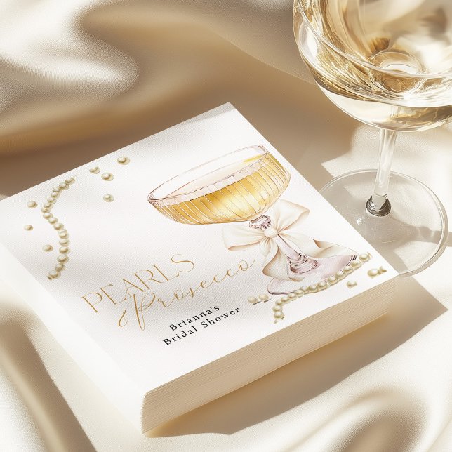 Perlen & Prosecco Beige Schleife Junggesellinnenab Serviette (Von Creator hochgeladen)