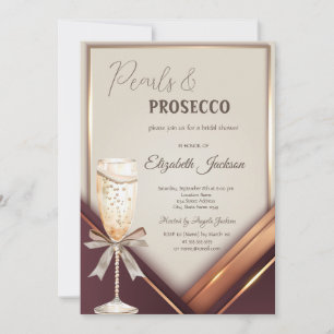 Perlen Prosecco-Bogenrahmen Einladung