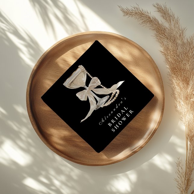 Perlen & Prosecco Brautdusche Serviette (Von Creator hochgeladen)