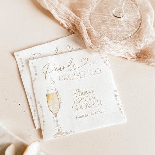 Perlen & Prosecco-Brautjungfernparty, Brunch & Sek Serviette