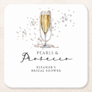Perlen- & Prosecco-Brautjungfernparty Rechteckiger Pappuntersetzer
