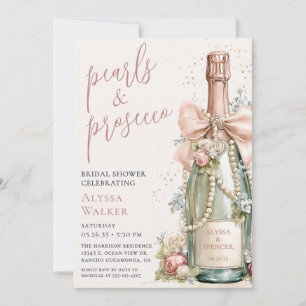 Perlen & Prosecco Brautparty Einladung