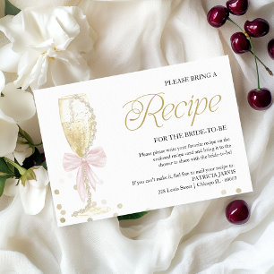 Perlen & Prosecco Brautparty-Rezeptanfrage Einladung