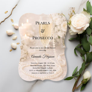 Perlen Prosecco Bridal Shower Einladung