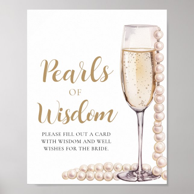 Perlen & Prosecco Champagner Perlen der Weisheit U Poster (Vorne)