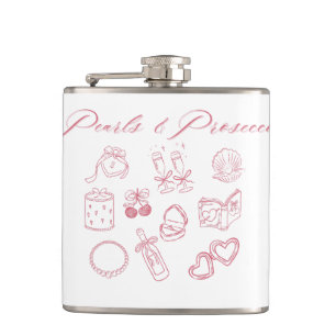 Perlen & Prosecco Design Rosafarbenes Junggesell Flachmann