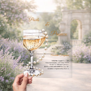 Perlen Prosecco elegante Luxus-Brautjungfernparty Acryleinladungen