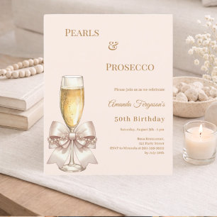 Perlen Prosecco elfenbeinfarbenes Schleifen-Geburt