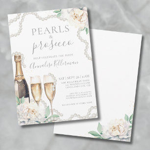 Perlen & Prosecco Floraler Brautjungfernabschied Einladung