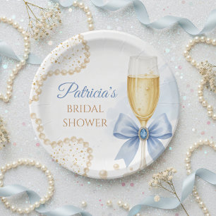 Perlen & Prosecco-Junggesellinnen-Abschied Papier- Pappteller