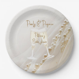 Perlen & Prosecco Modernes Brautparty Pappteller