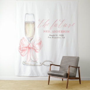 Perlen & Prosecco Mrs Foto-Prop Hintergrund Wandteppich
