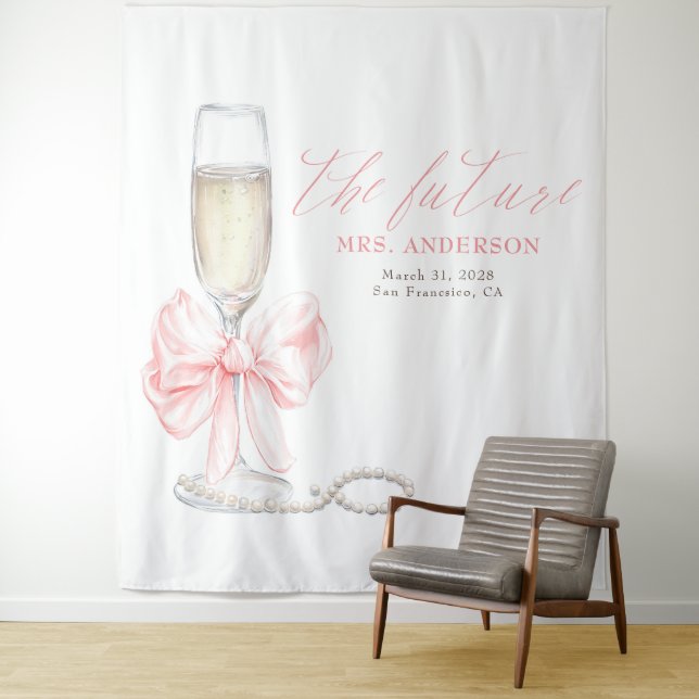 Perlen & Prosecco Mrs Foto-Prop Hintergrund Wandteppich (Beispiel)