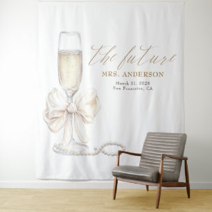 Perlen & Prosecco Mrs Foto-Prop Hintergrund Wandteppich