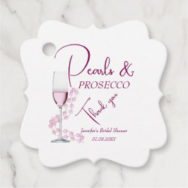 Perlen & Prosecco Pink Champagner Brautparty Geschenkanhänger