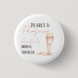 Perlen & Prosecco Rosafarbenes Brautbad Button