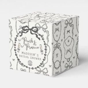 Perlen & Prosecco Schwarze Coquette Schleife Gebur Geschenkschachtel