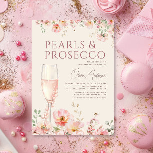 Perlen & Prosecco Wildflower-Junggesellinnenabschi Einladung