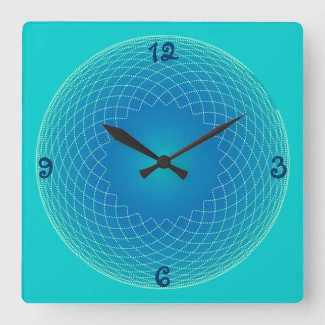 Perlen Quadratische Wanduhr (Vorderseite)