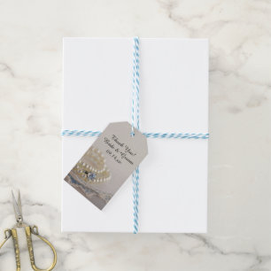 Perlen, Ring- und Blue-Lace-Gastgeschenk Hochzeit Geschenkanhänger