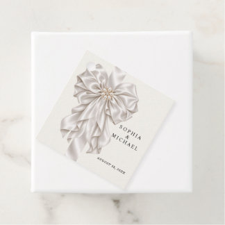 Perlen-Satin-Schleife Elegante Hochzeit Geschenkanhänger