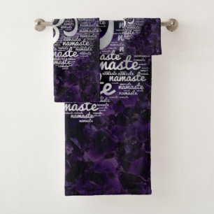 Perlen Sie Namaste Wort-Kunst in Lotus mit Badhandtuch Set